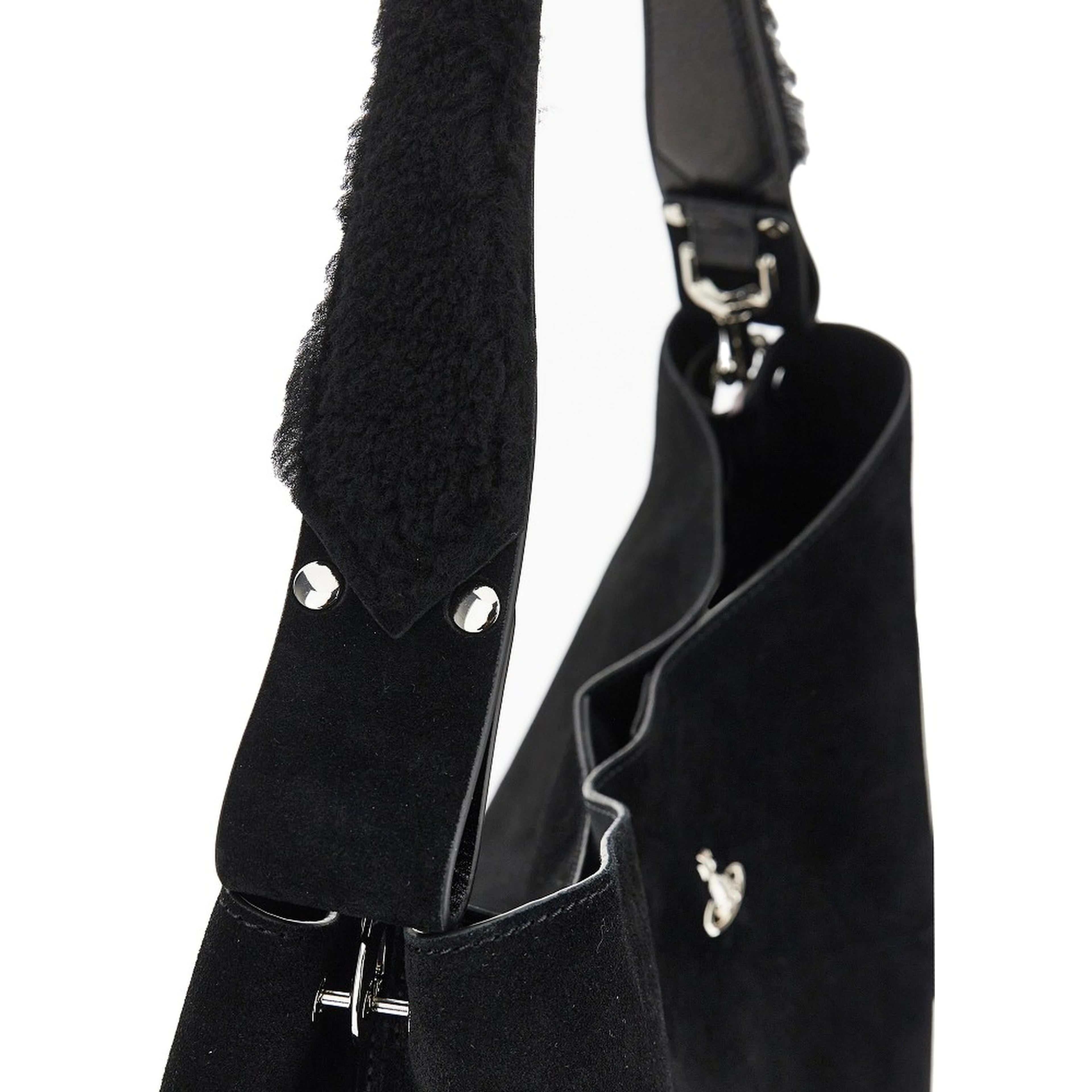 Suede leather large 'Lottie' shoulder bag