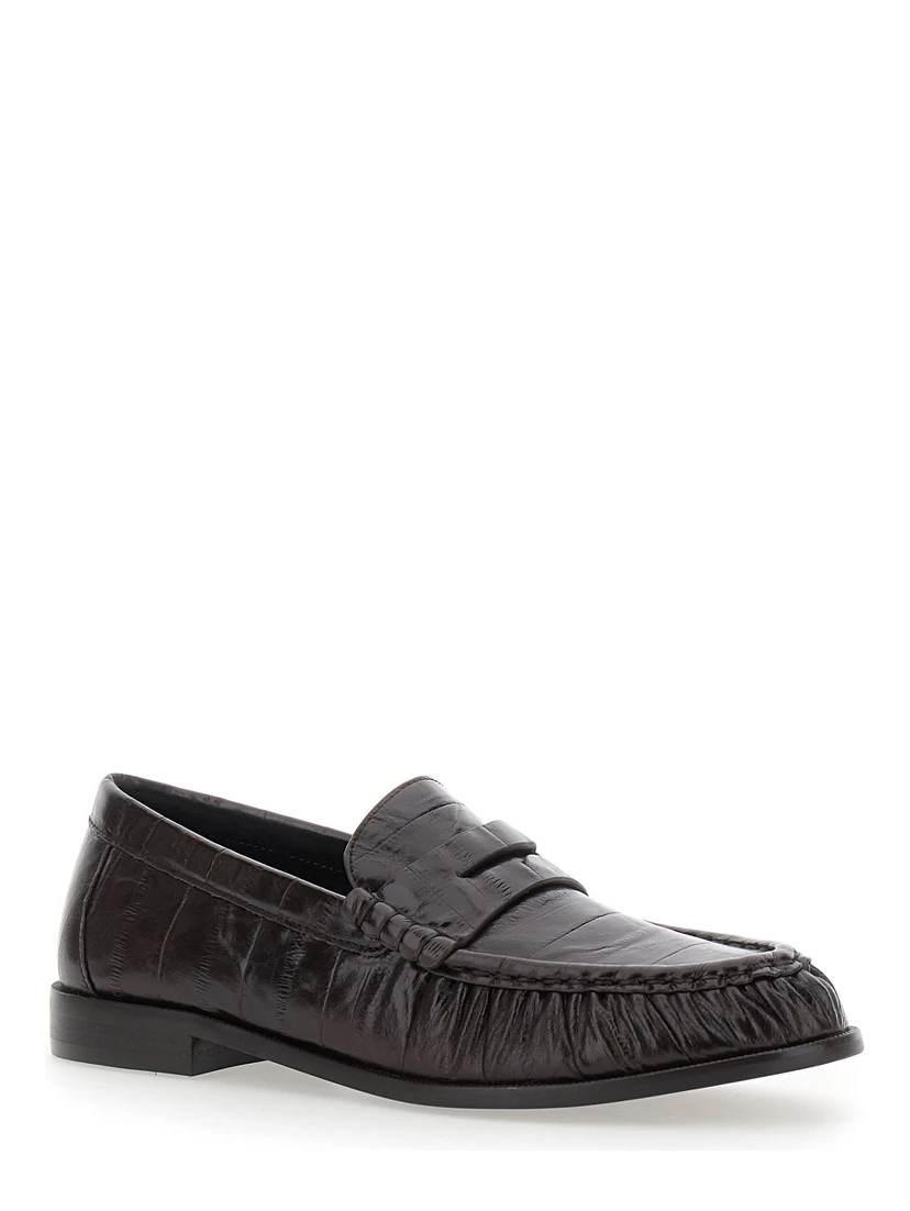 Loafers STALLONE with rubber sole and leather upper Brown for women