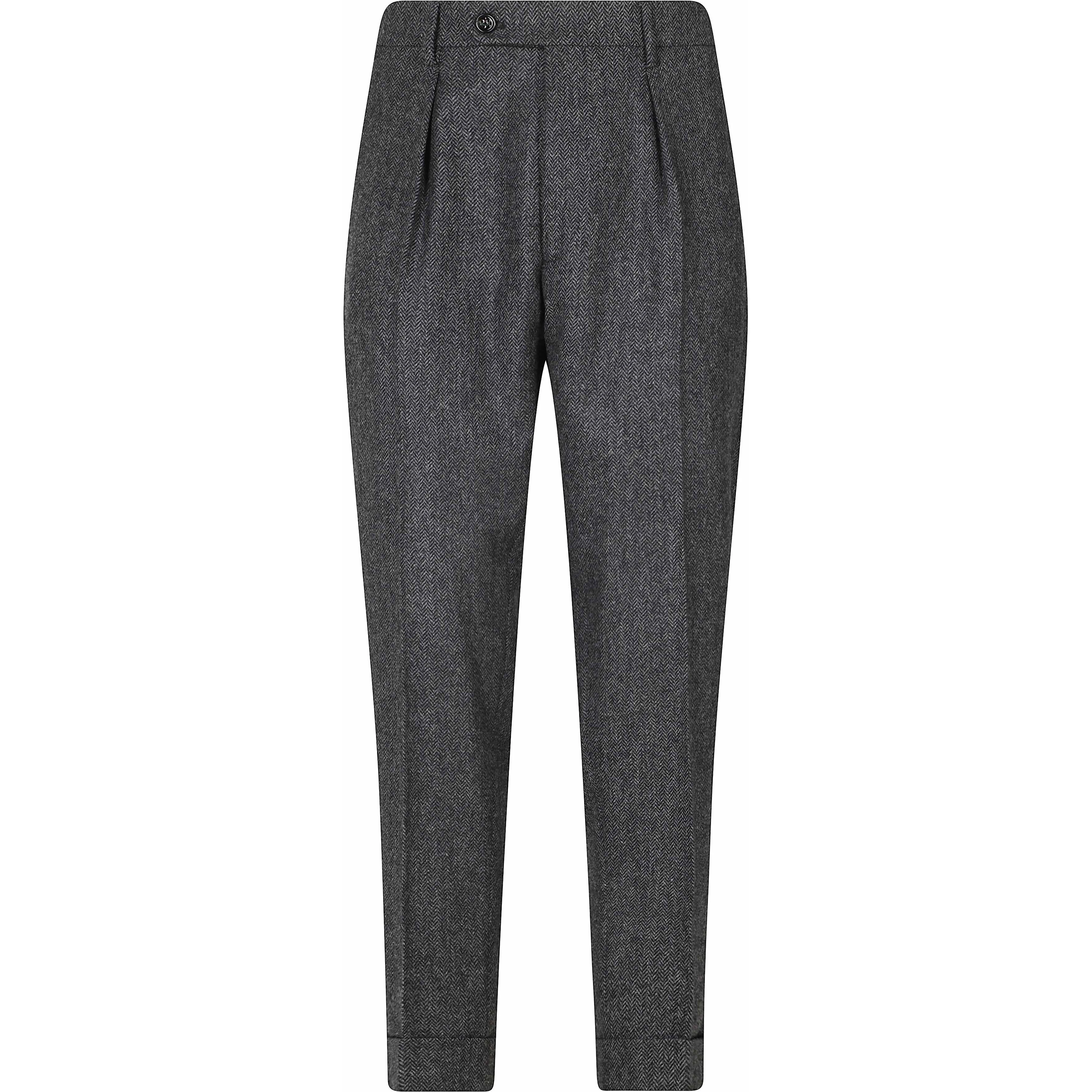 PANT 1 PINCES ROVESCIATA LANA SPINATA