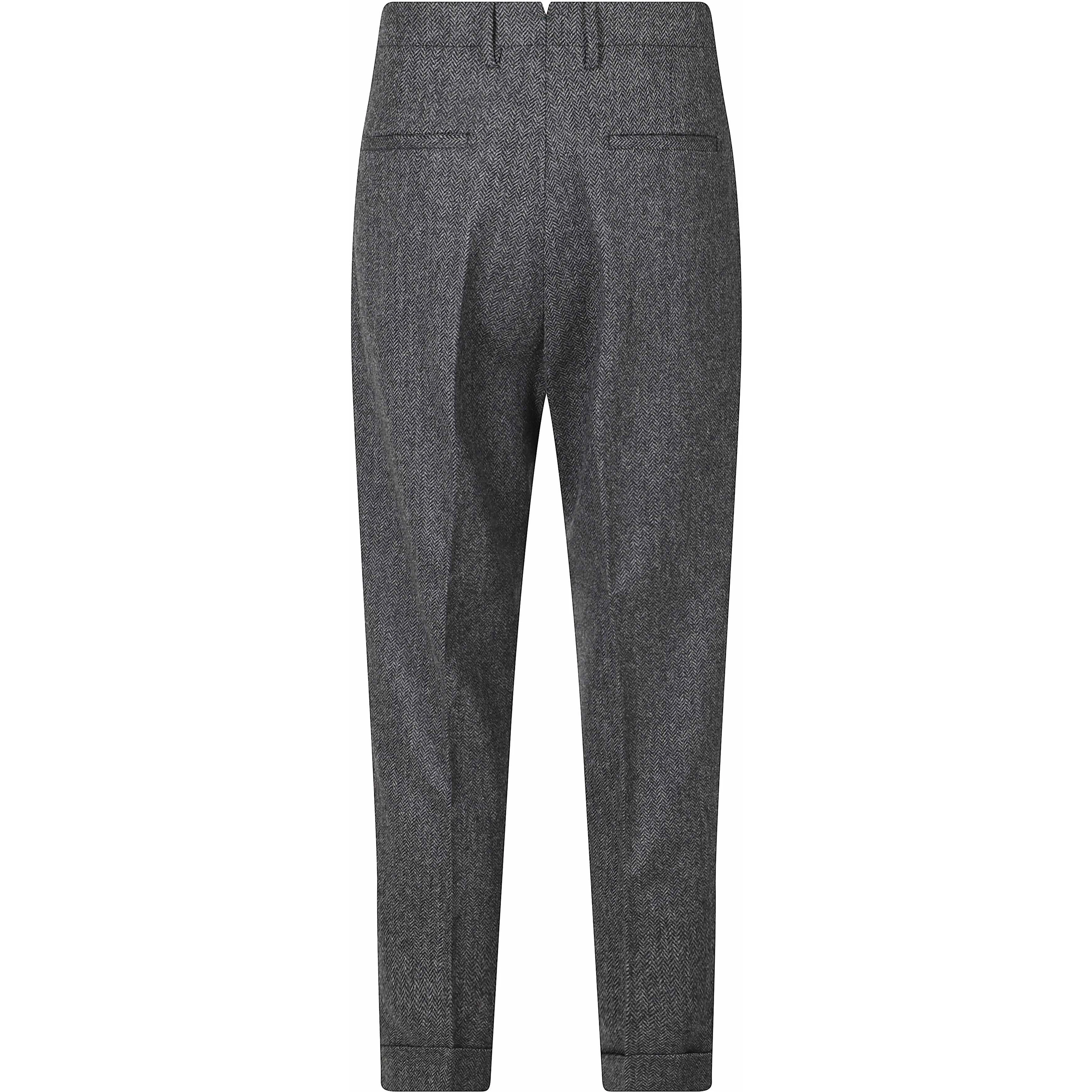 PANT 1 PINCES ROVESCIATA LANA SPINATA