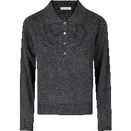 MERINO CASHMERE OPEN COLLAR SWEATER