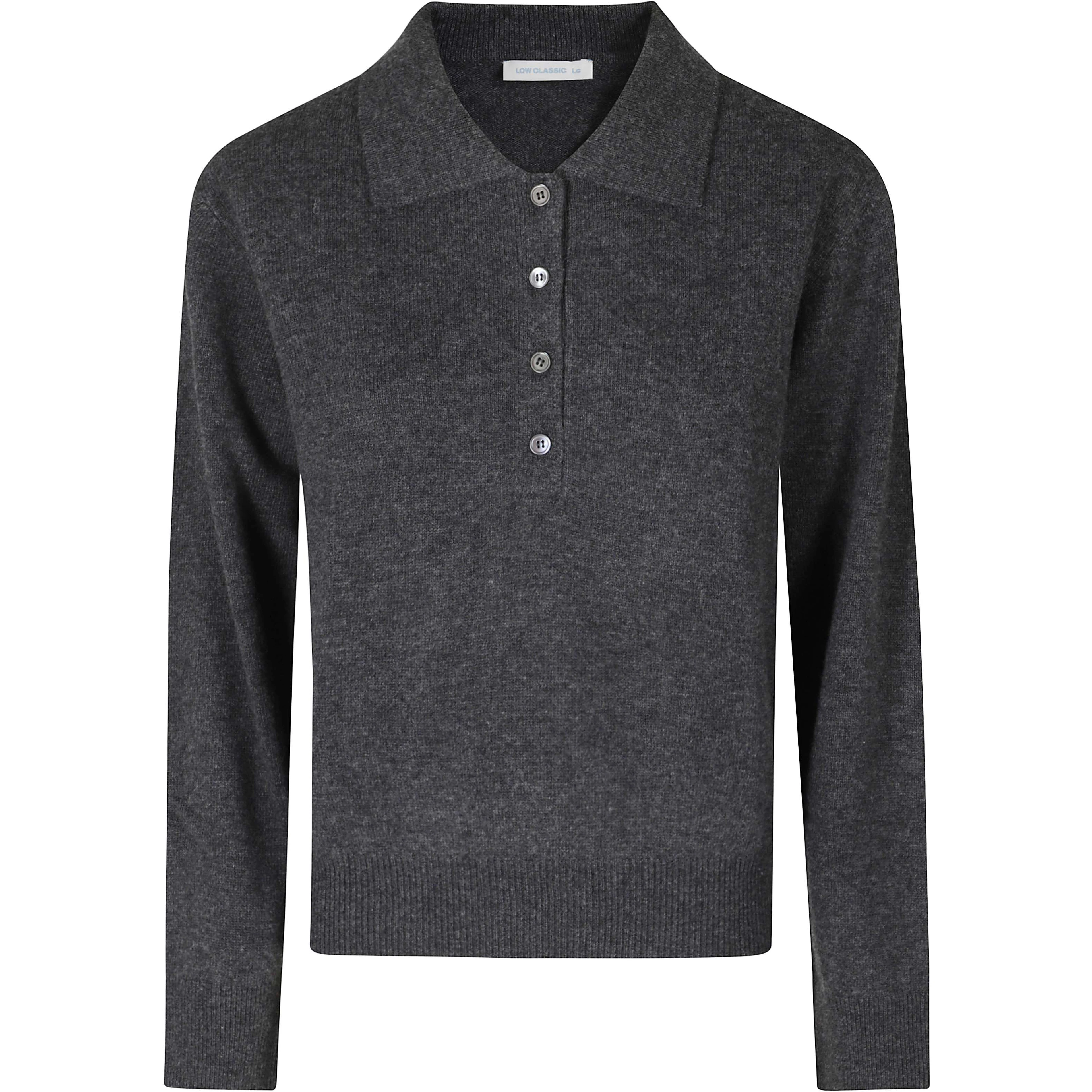 MERINO CASHMERE OPEN COLLAR SWEATER