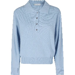 MERINO CASHMERE OPEN COLLAR SWEATER
