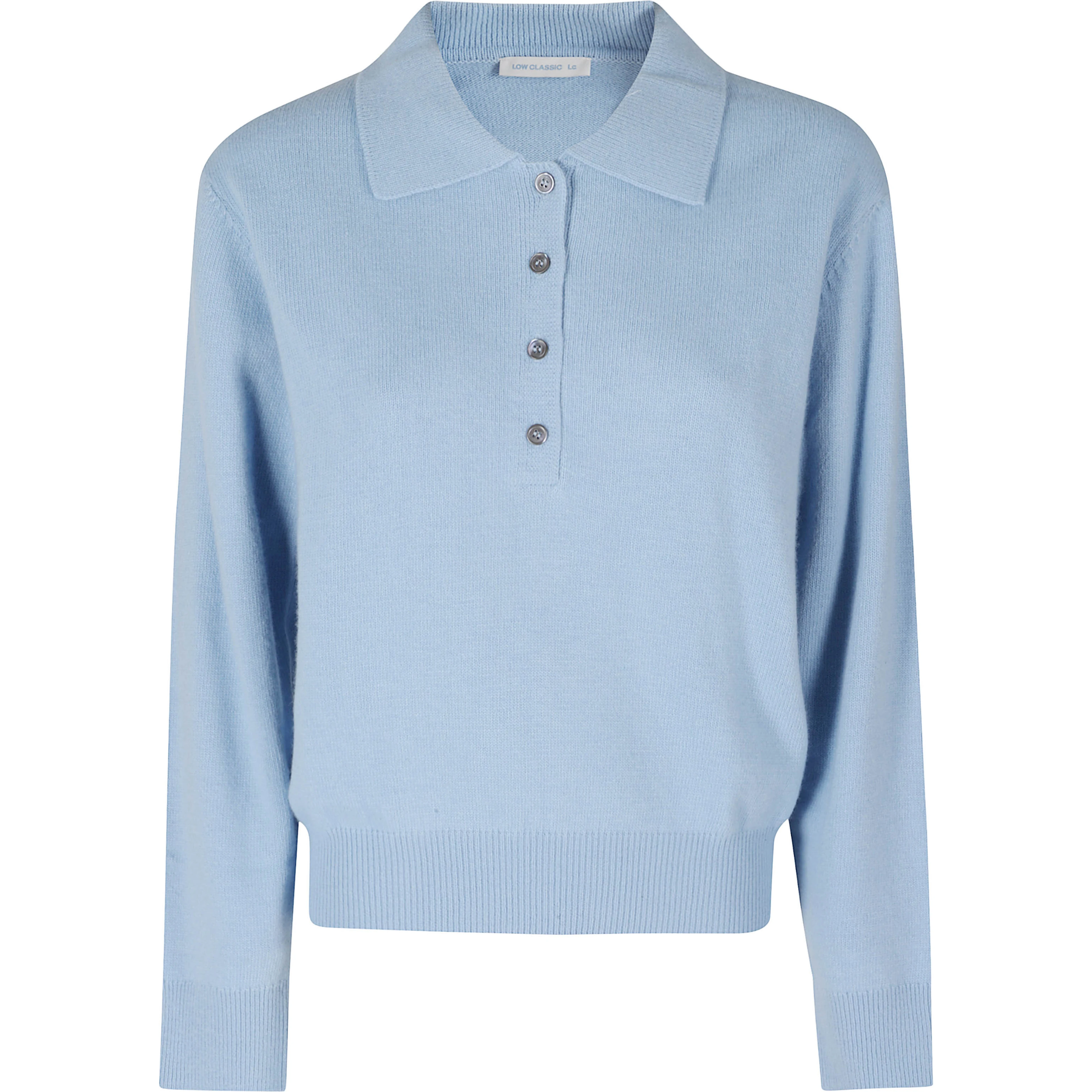 MERINO CASHMERE OPEN COLLAR SWEATER