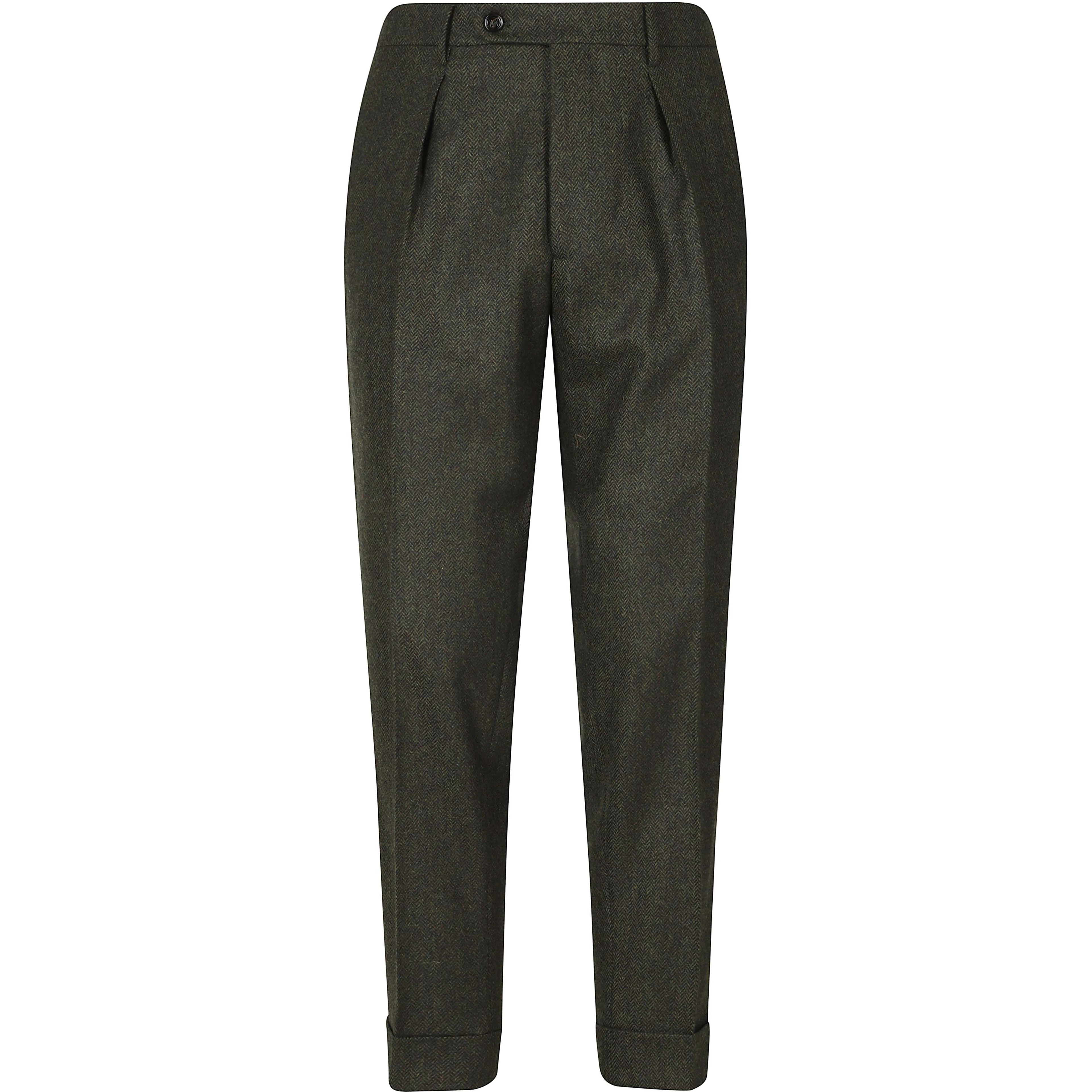 PANT 1 PINCES ROVESCIATA LANA SPINATA