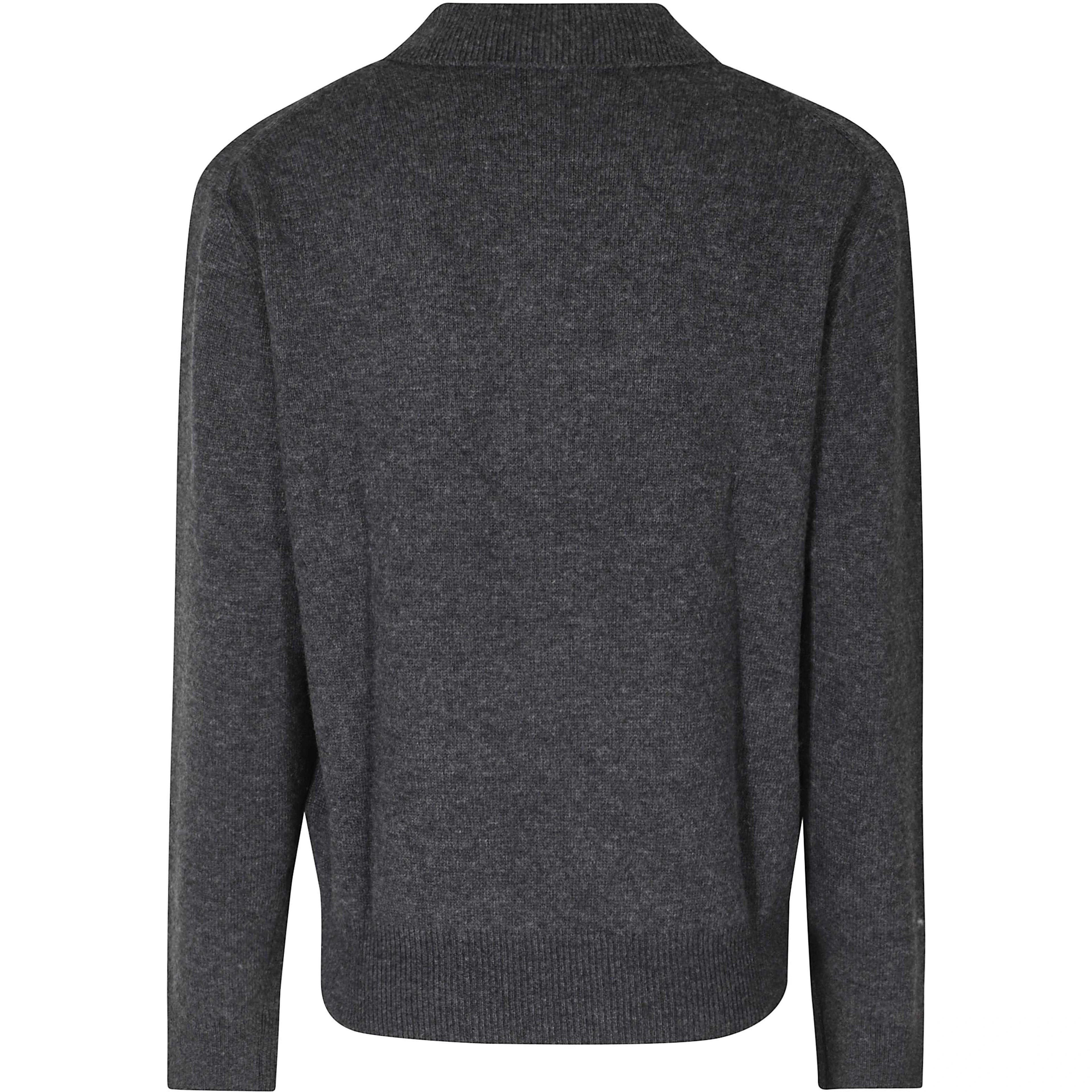 MERINO CASHMERE OPEN COLLAR SWEATER