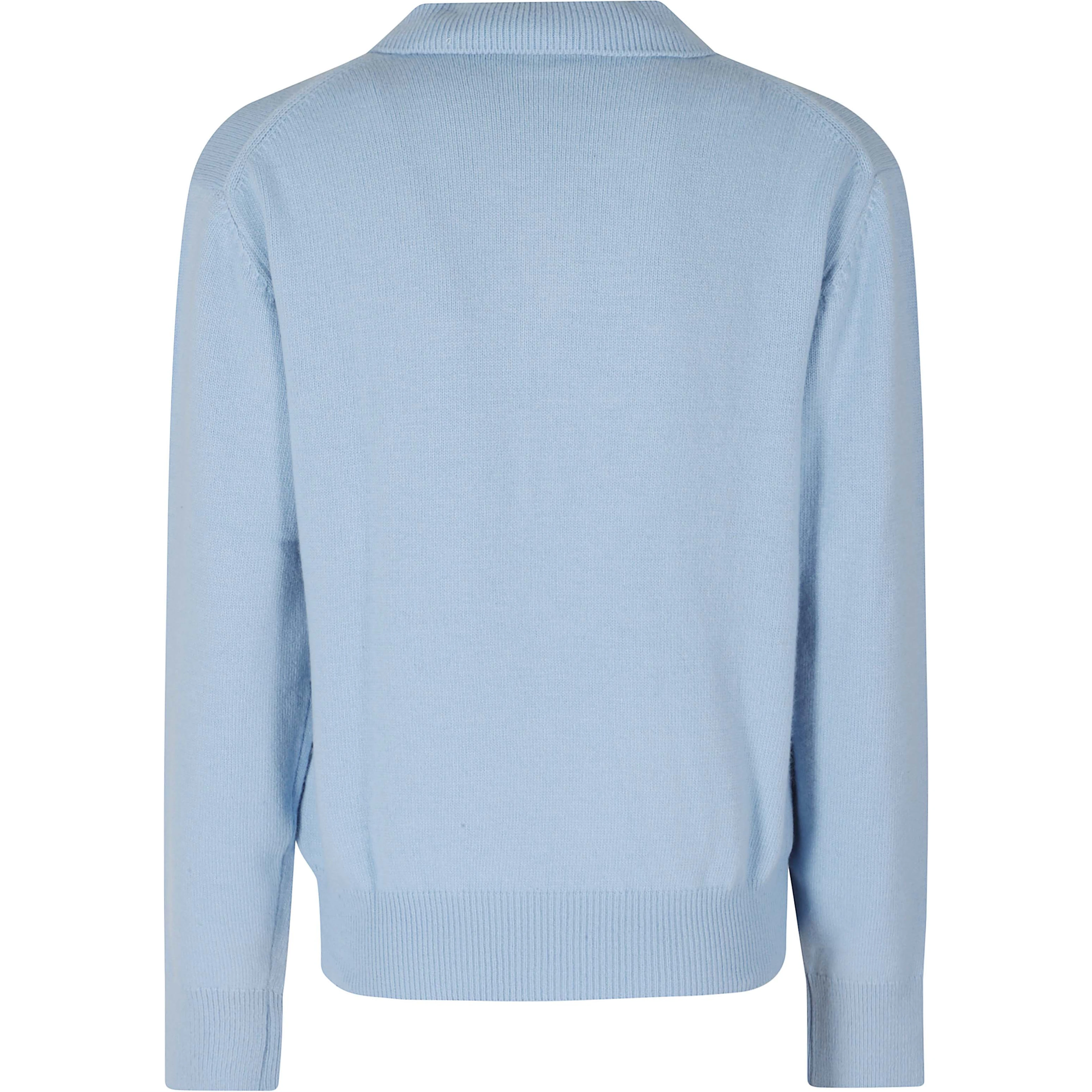 MERINO CASHMERE OPEN COLLAR SWEATER