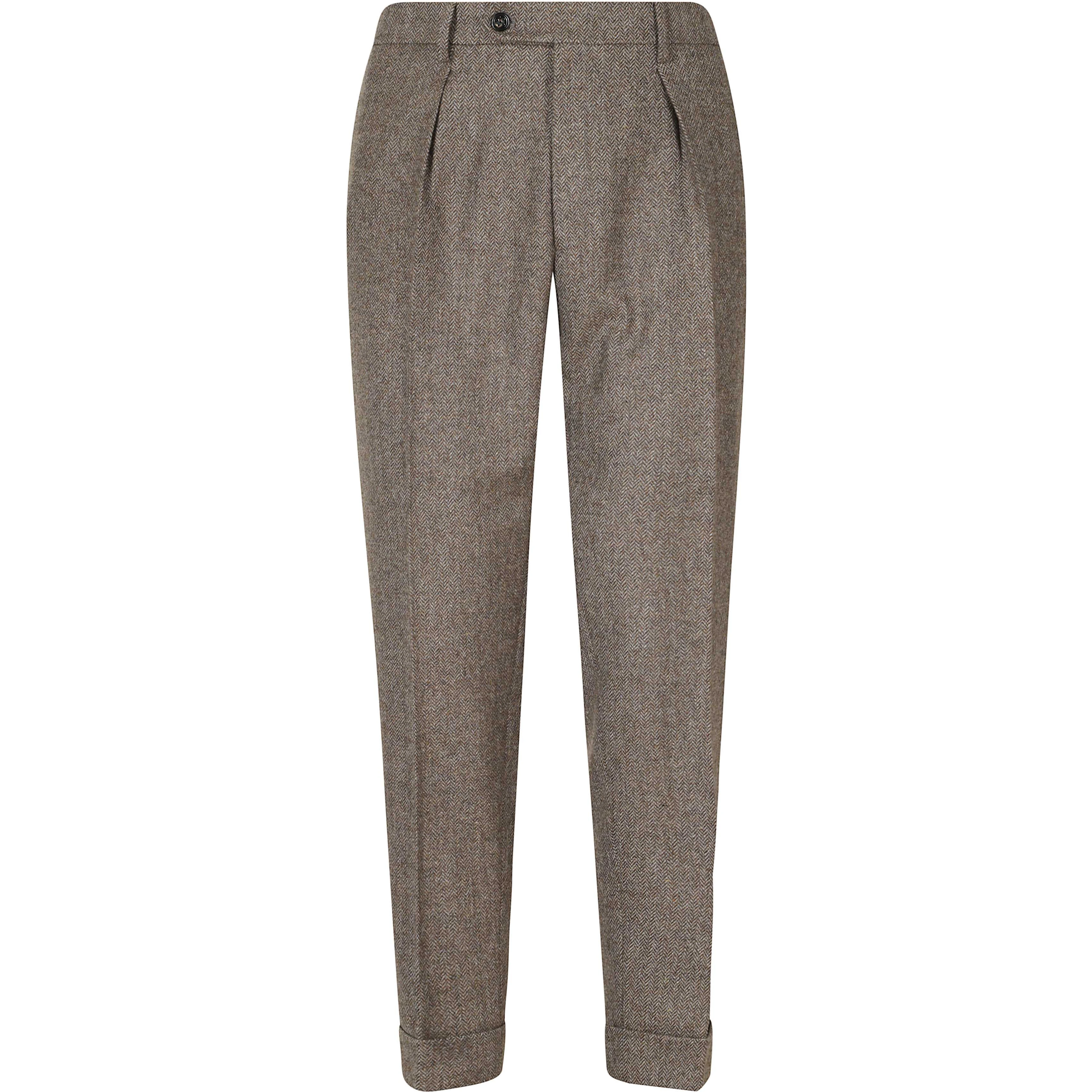 PANT 1 PINCES ROVESCIATA LANA SPINATA