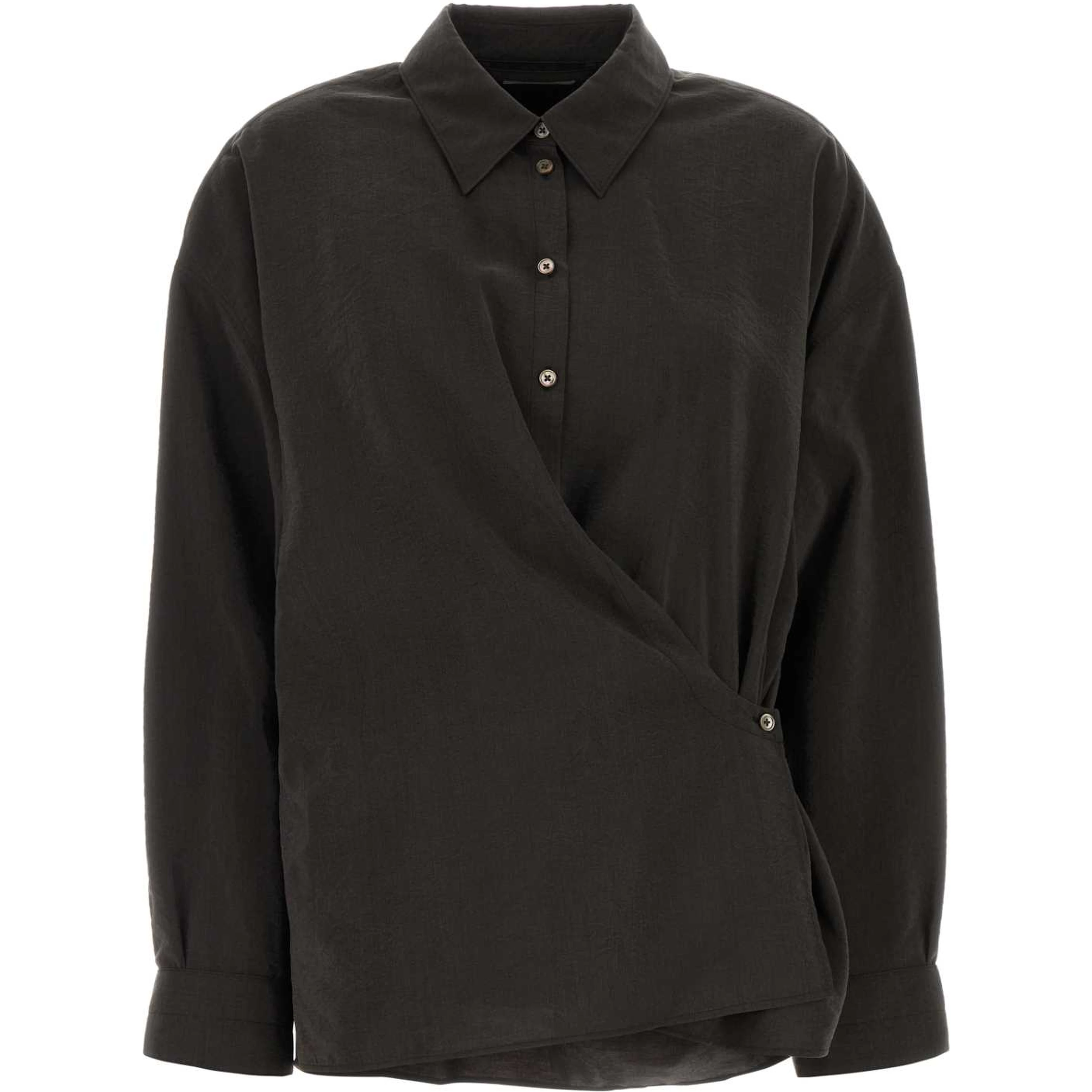 STRAIGHT COLLAR TWISTED SHIRT