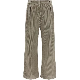 Gray Cotton Casual Pants