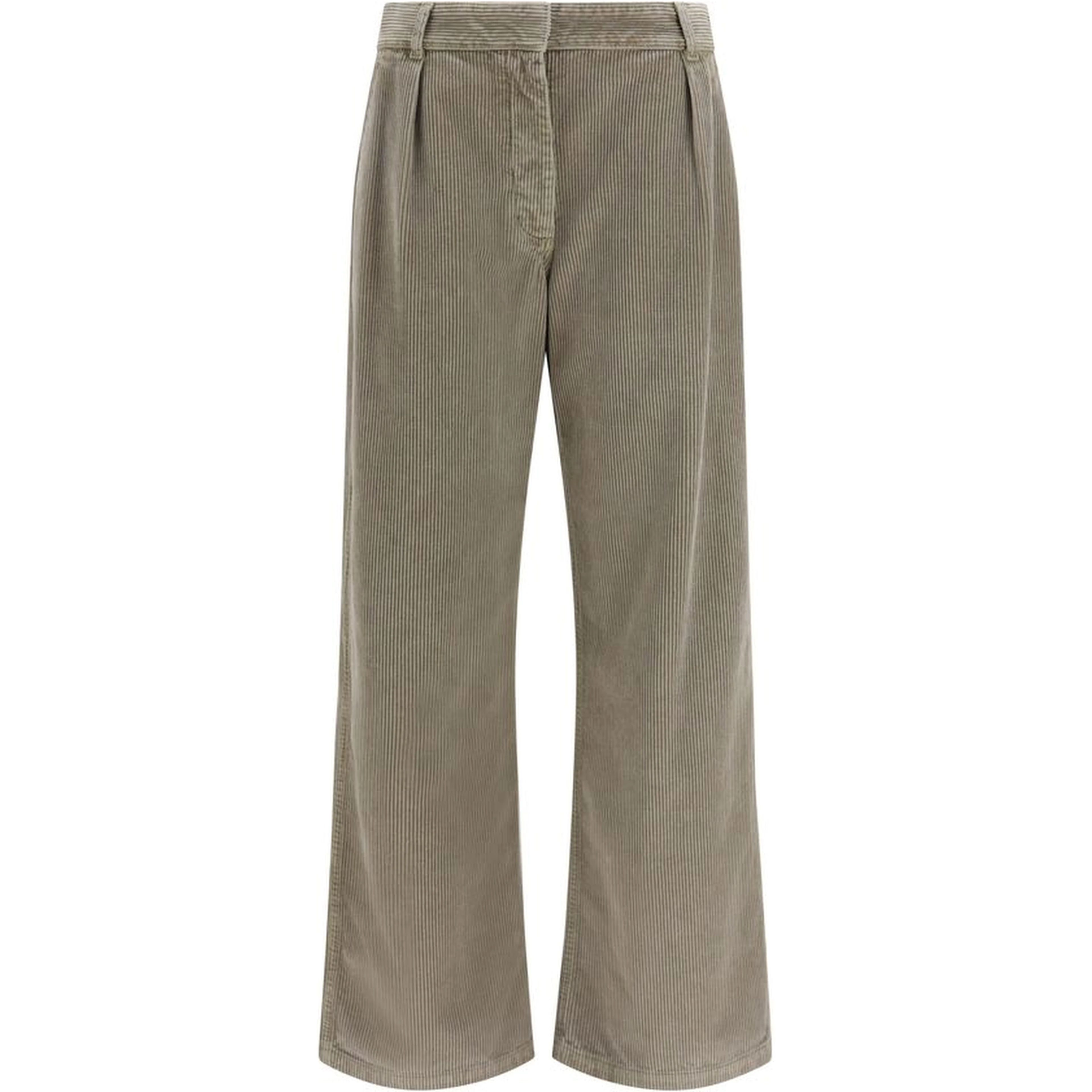 Gray Cotton Casual Pants