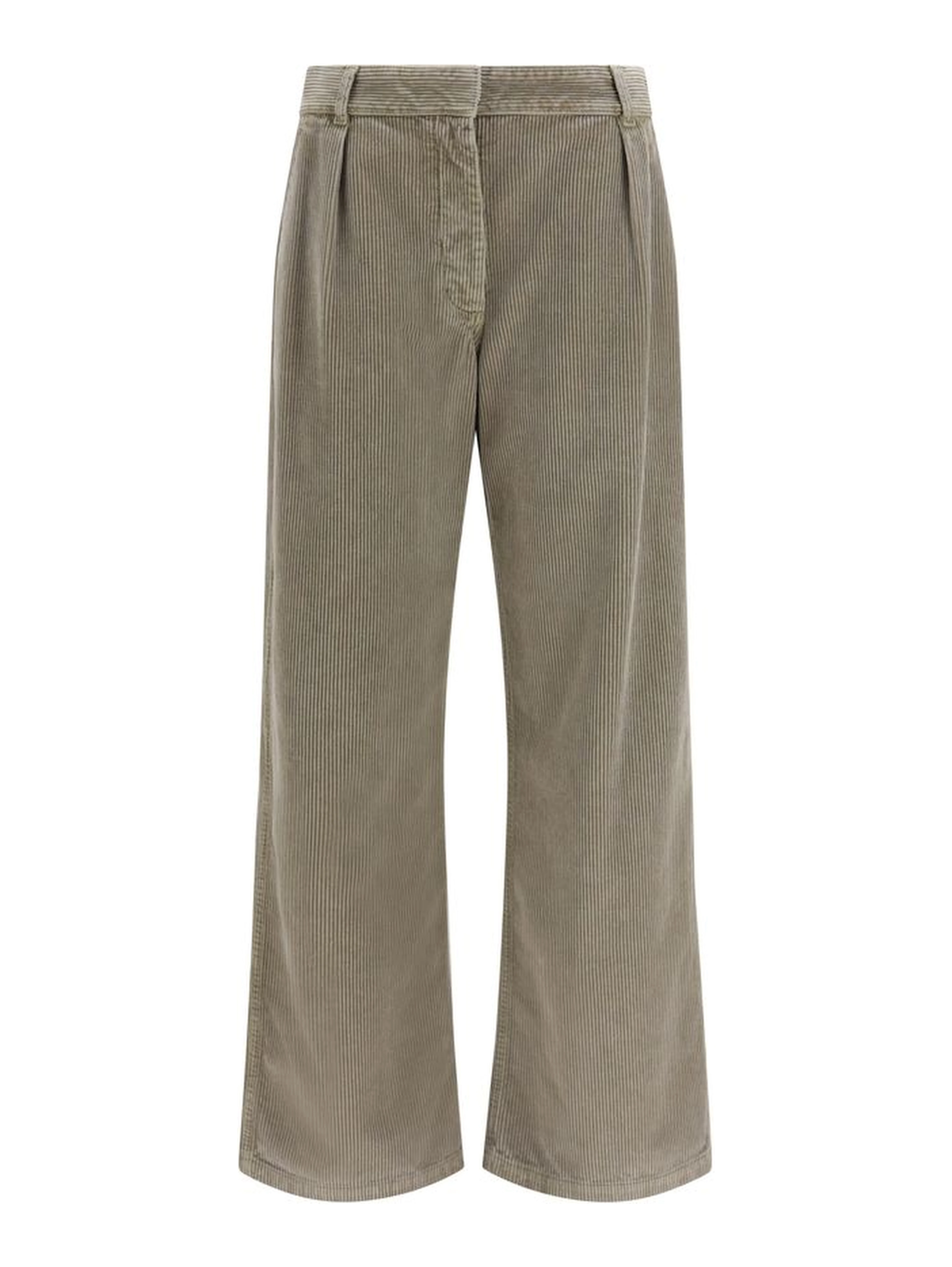 Gray Cotton Casual Pants
