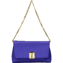 Purple Satin Clutch Bag