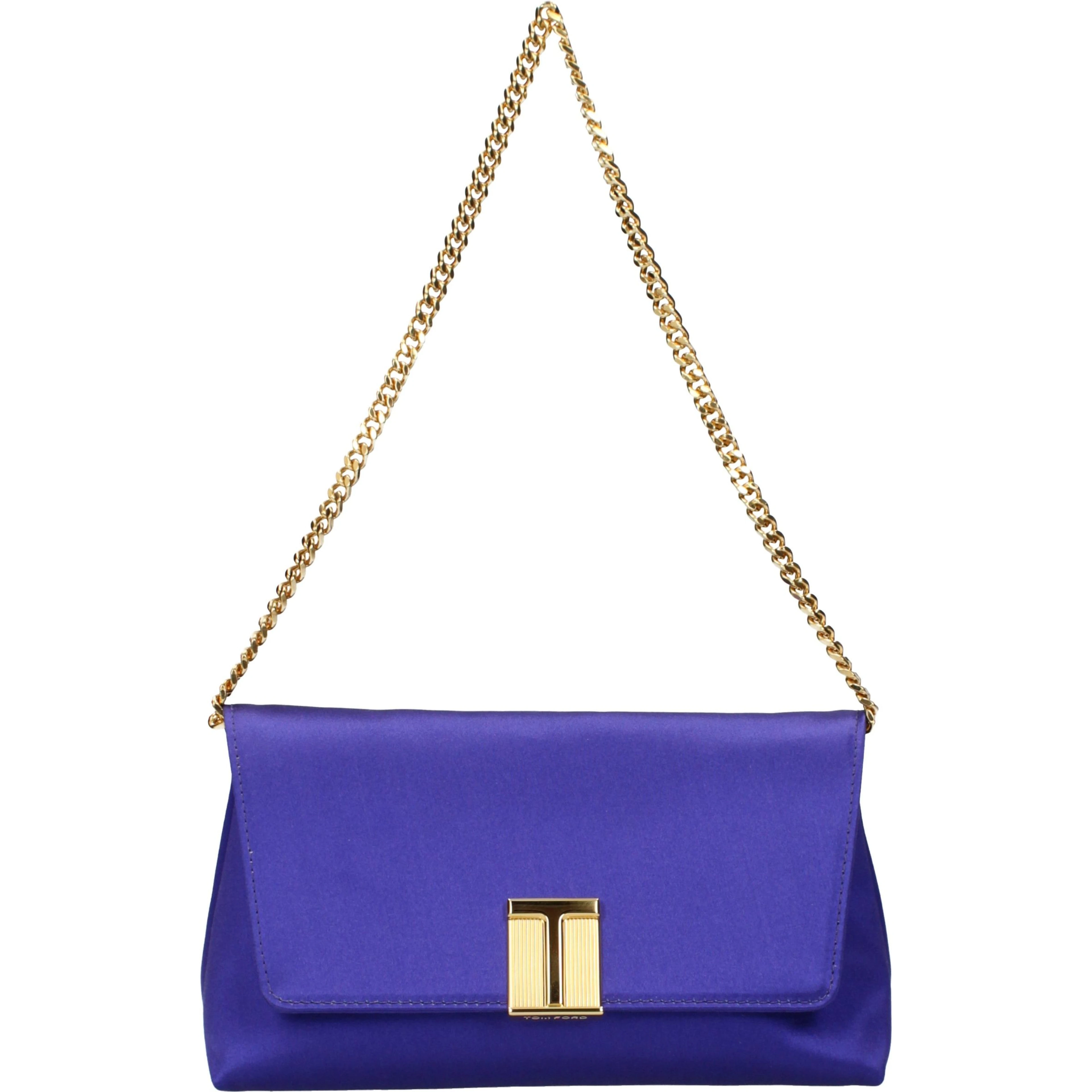 Purple Satin Clutch Bag