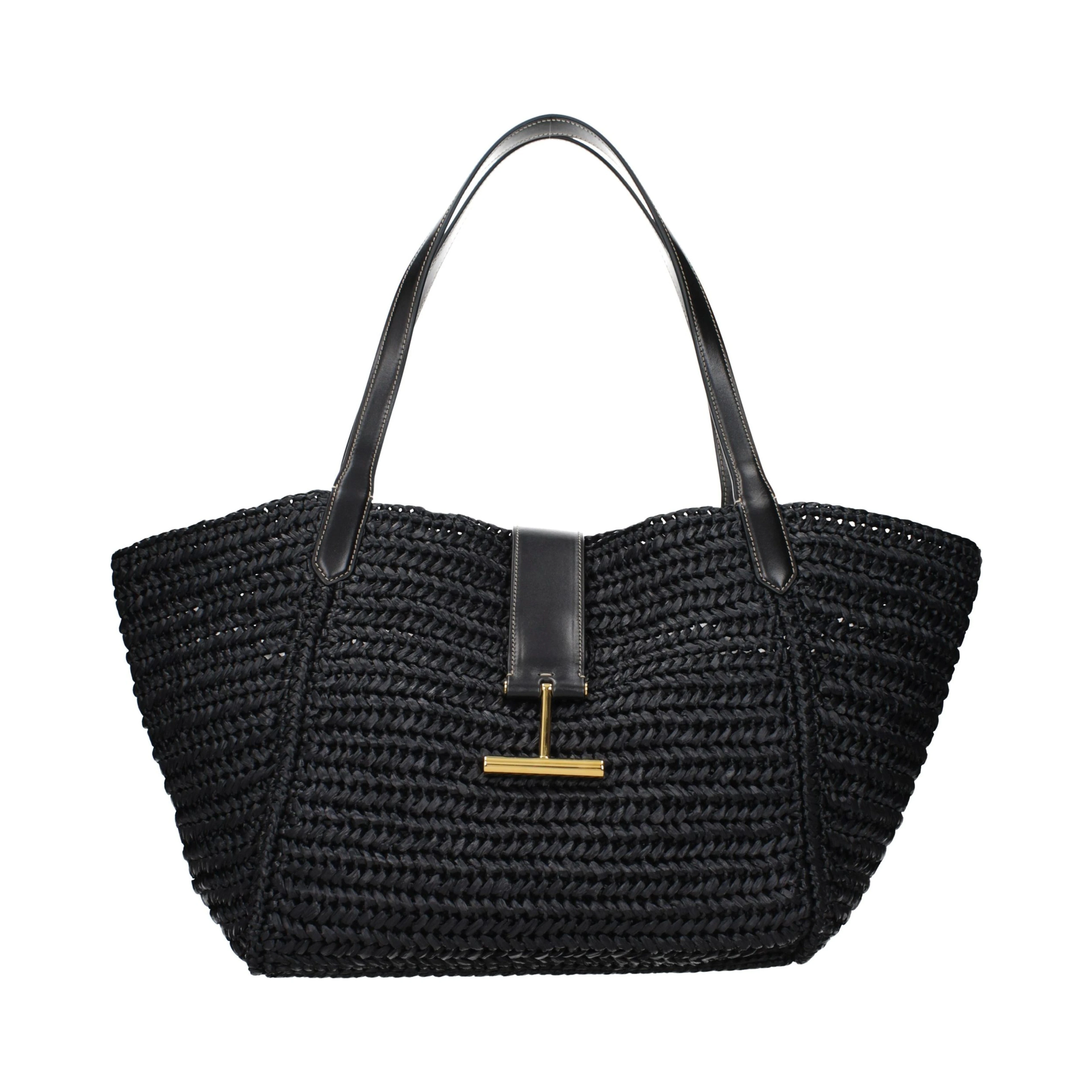 Black Raffia Shoulder Bag