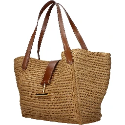 Beige Raffia Shoulder Bag