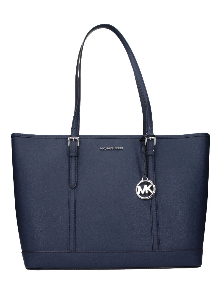Blue Leather Shoulder Bag