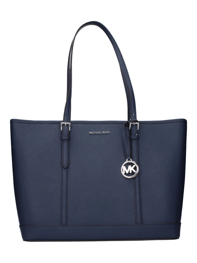 Blue Leather Shoulder Bag