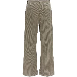 Gray Cotton Casual Pants