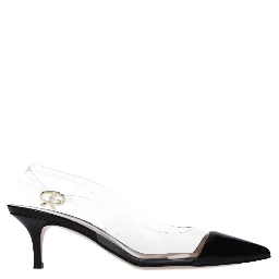 Transparent Plexiglass Mid Heel Pumps