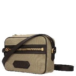 Beige Fabric Crossbody Bag