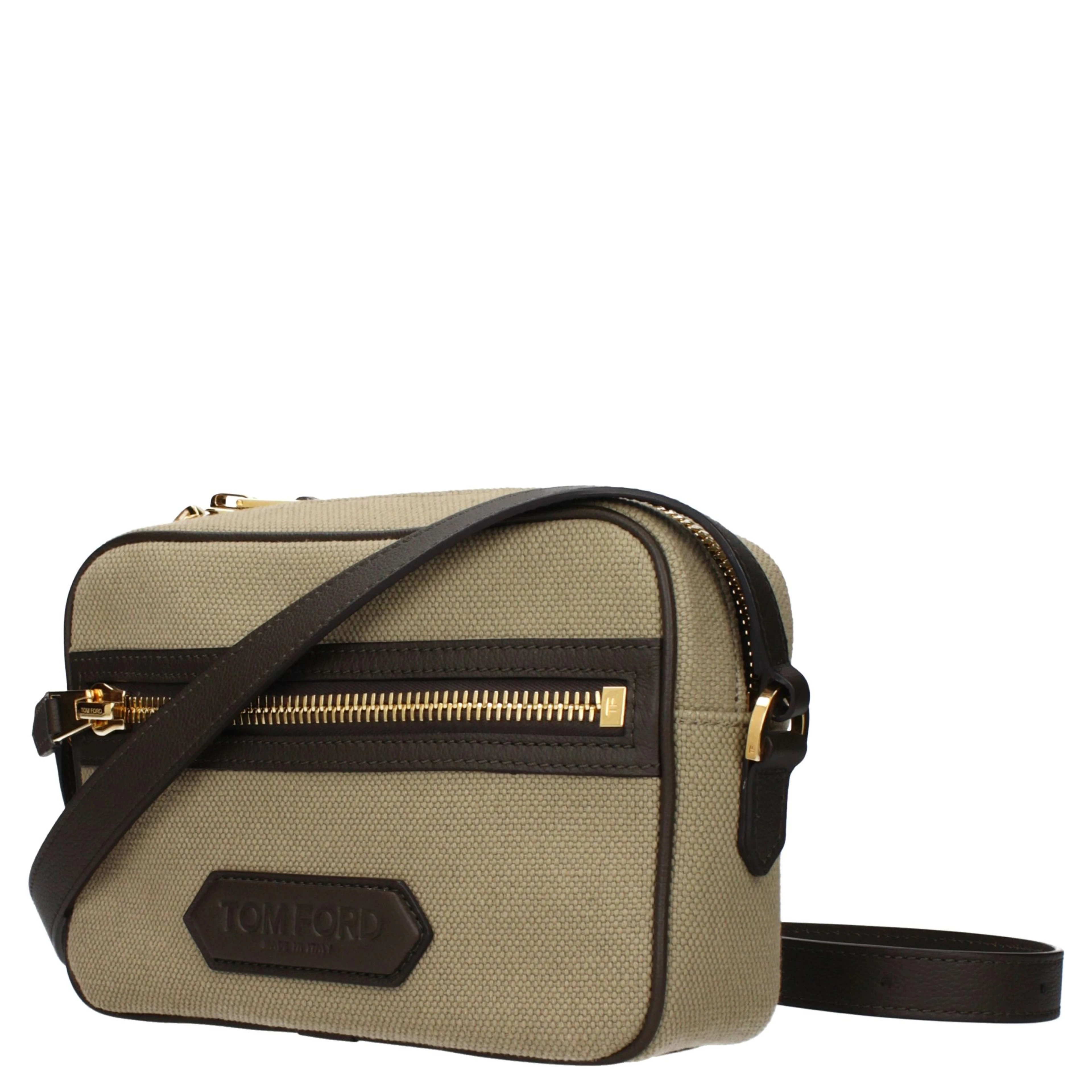 Beige Fabric Crossbody Bag