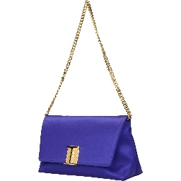 Purple Satin Clutch Bag