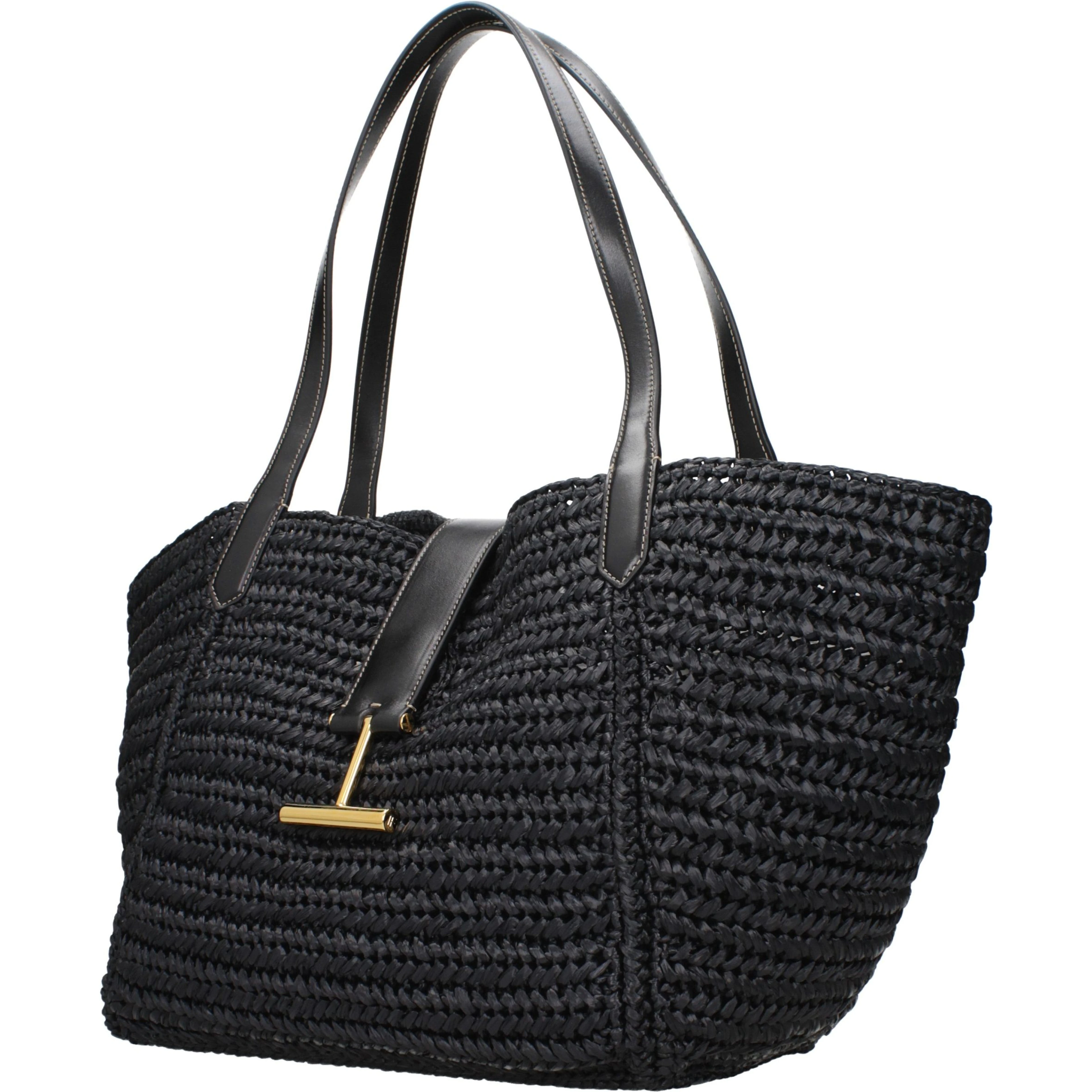 Black Raffia Shoulder Bag