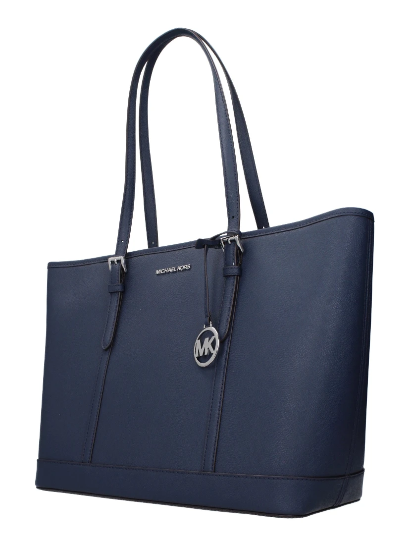 Blue Leather Shoulder Bag