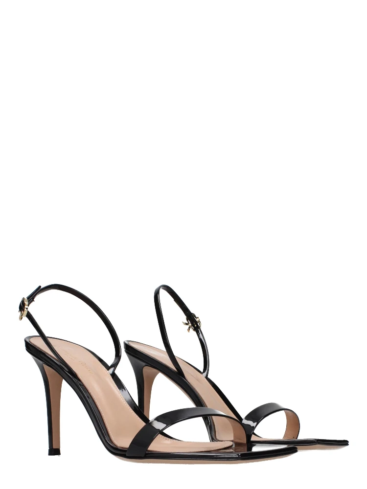 Black Leather Stiletto Heel Sandals alternative