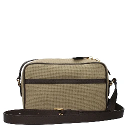 Beige Fabric Crossbody Bag
