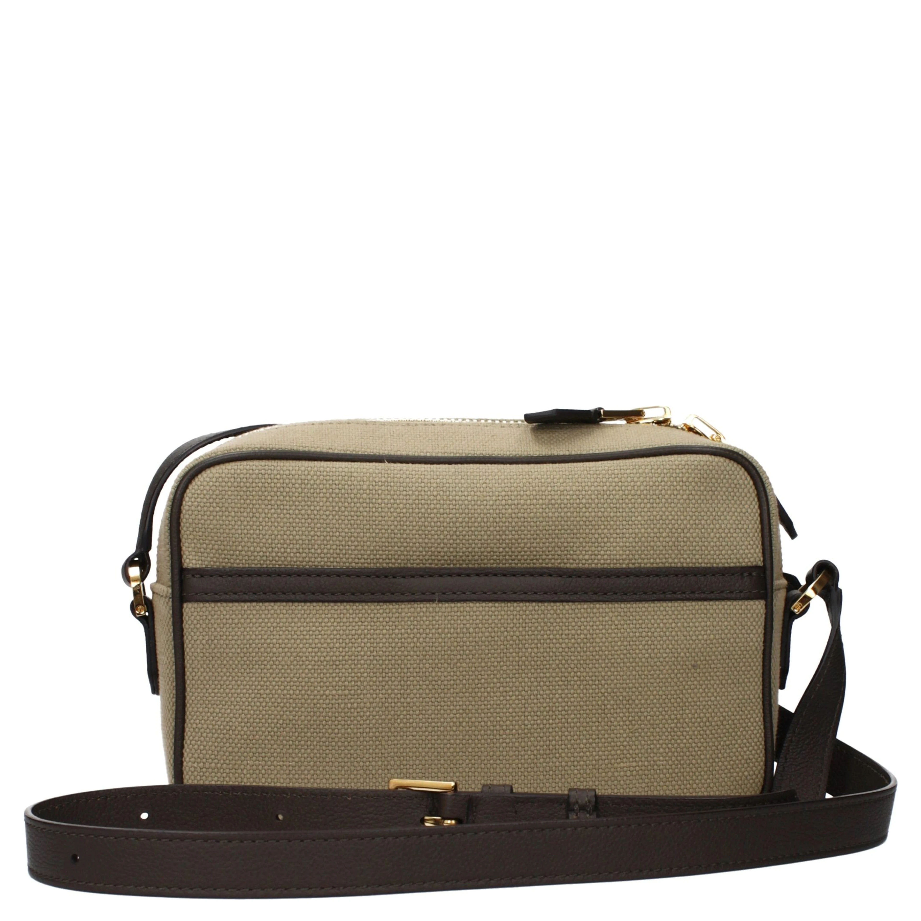 Beige Fabric Crossbody Bag