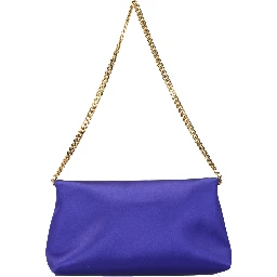 Purple Satin Clutch Bag