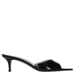 Black Leather Platform Sandals