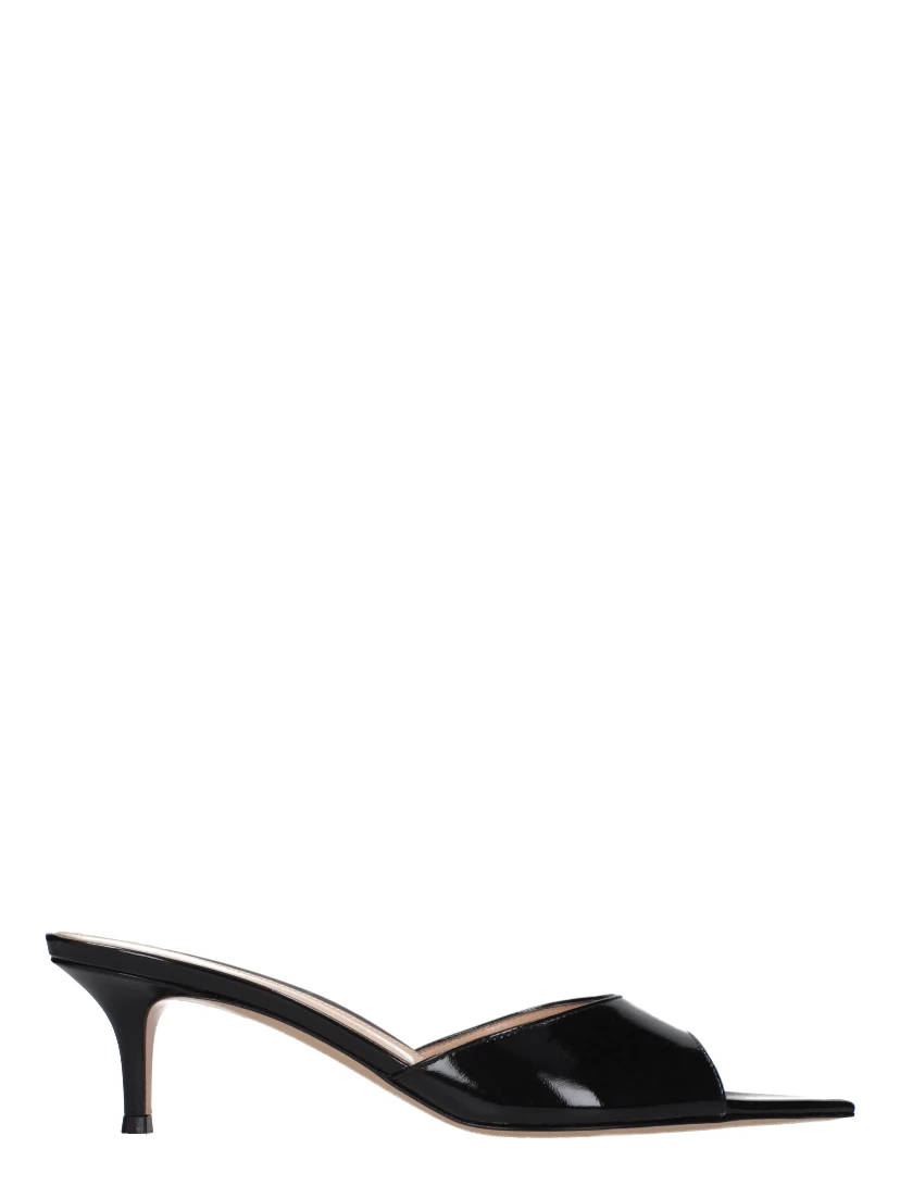 Black Leather Platform Sandals