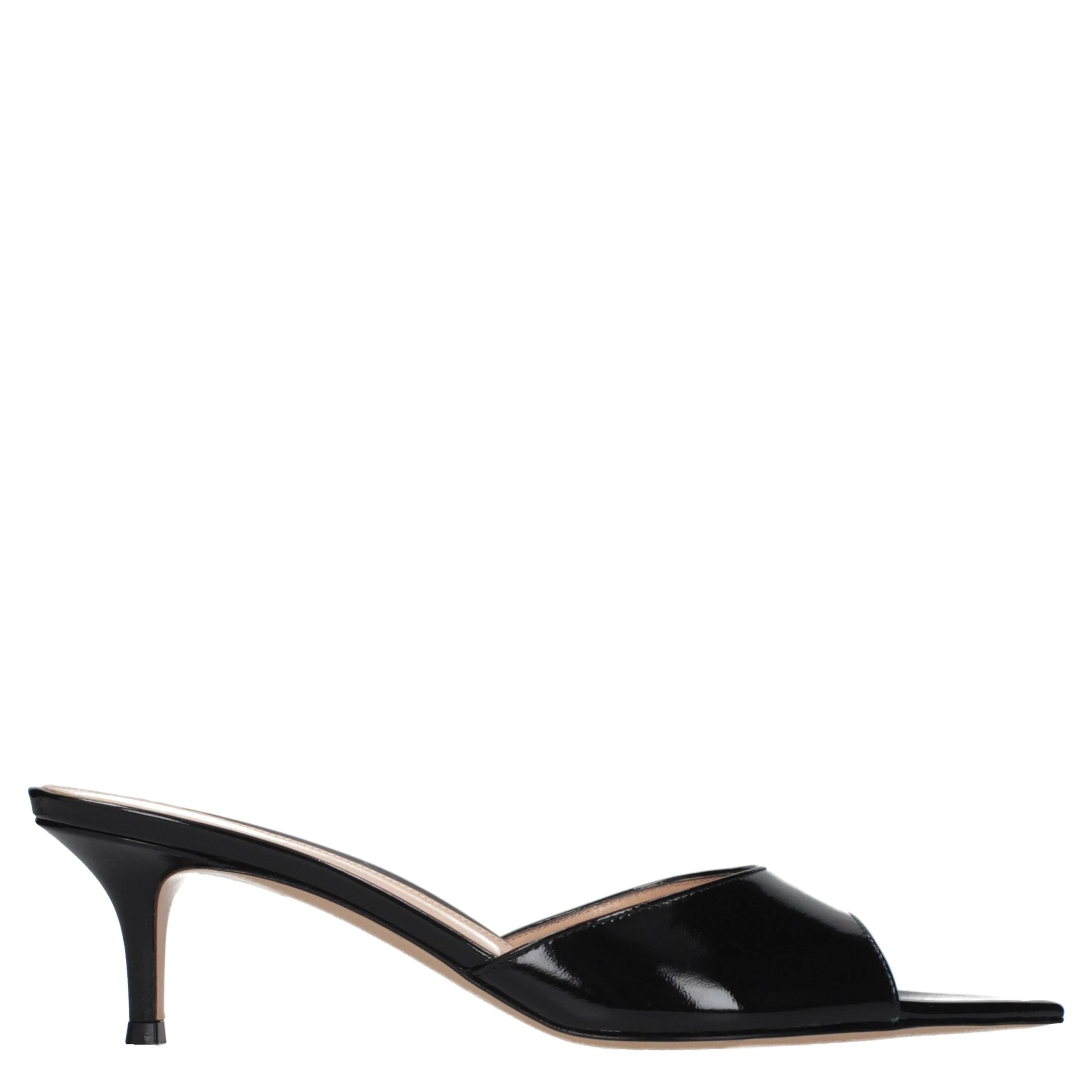 Black Leather Platform Sandals