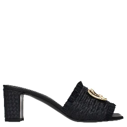 Black Raffia Platform Sandals