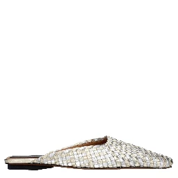 Gray Leather Slippers