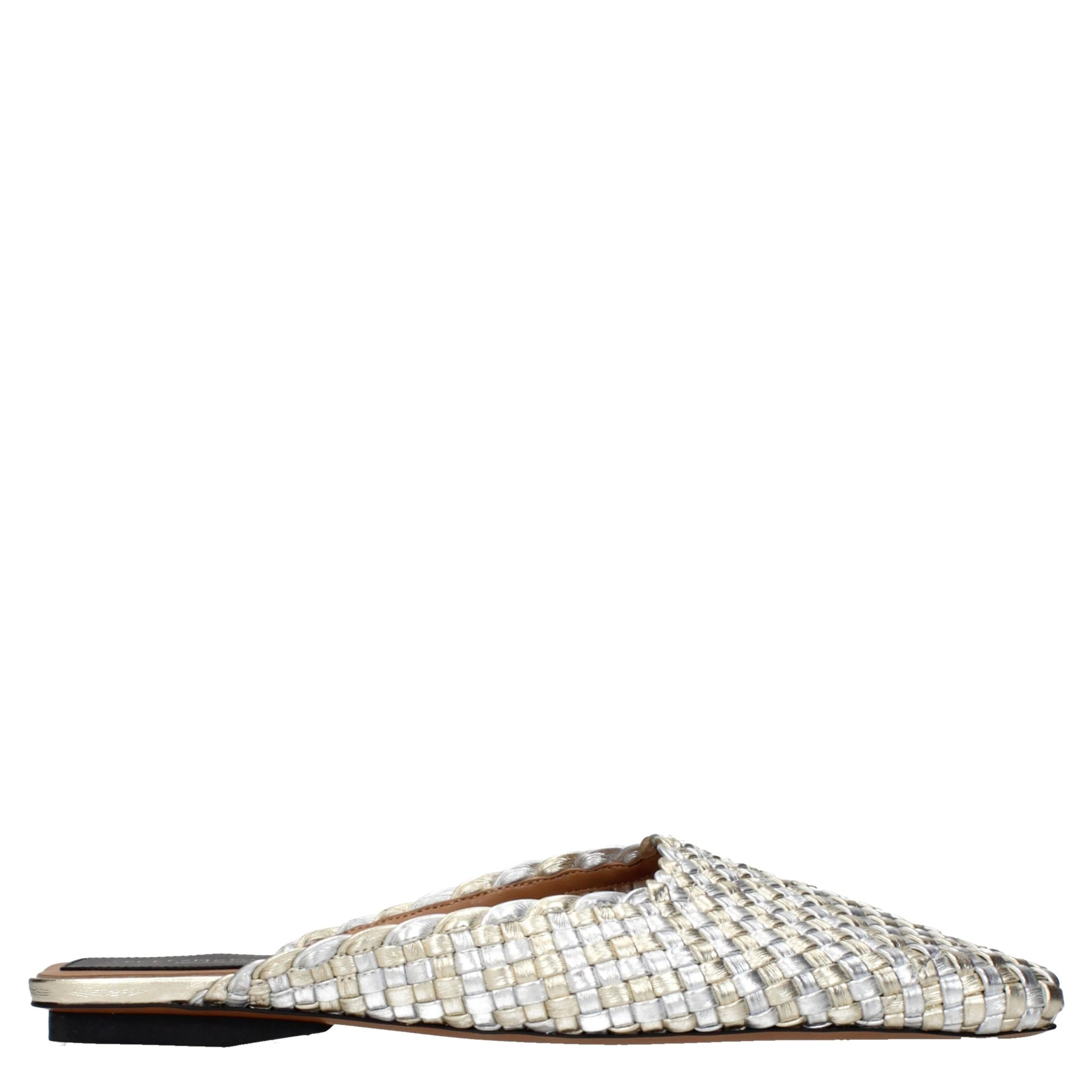 Gray Leather Slippers