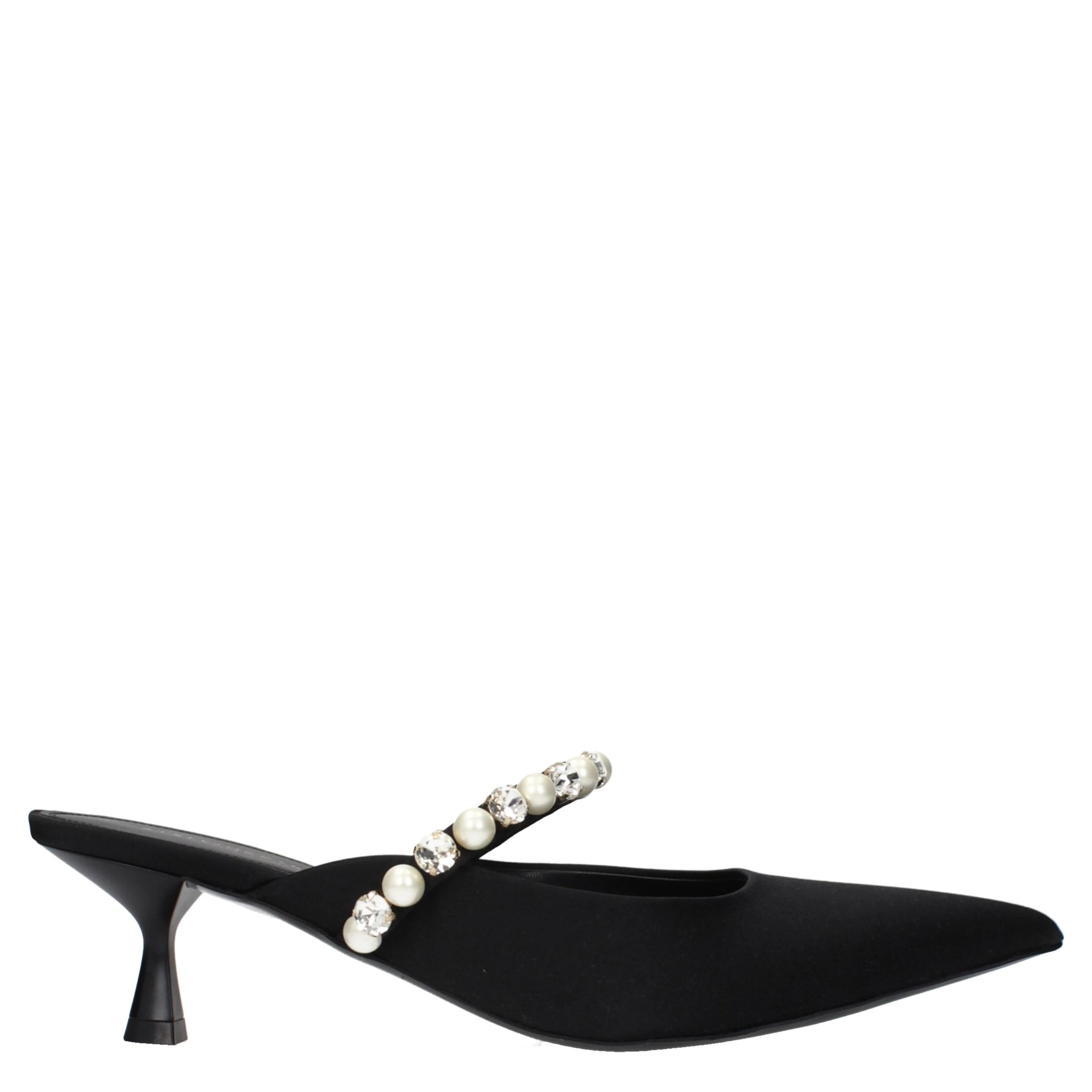 Black Satin Stiletto Heel Sandals