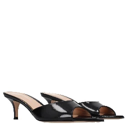 Black Leather Platform Sandals