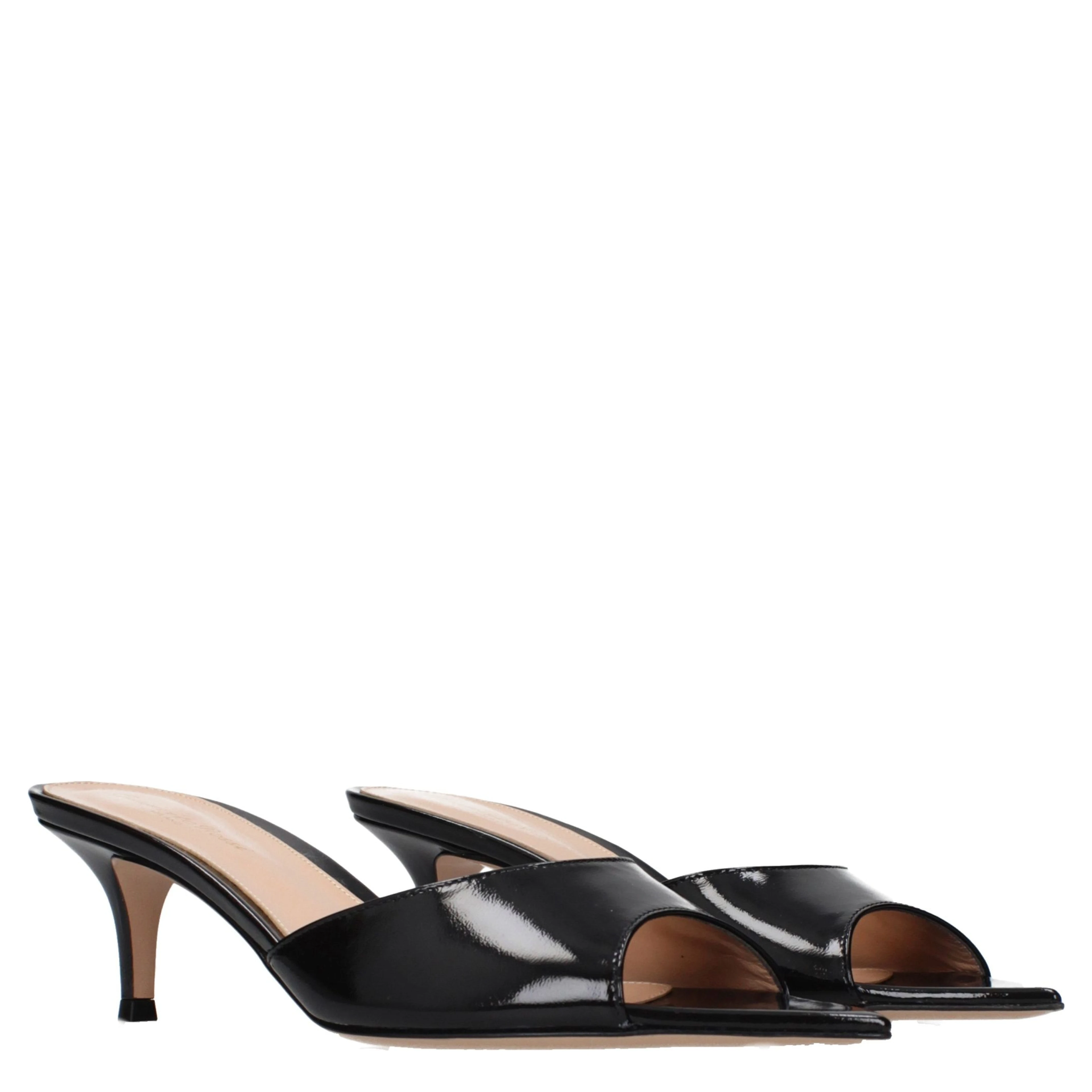 Black Leather Platform Sandals
