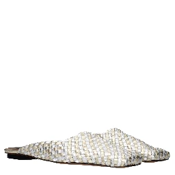 Gray Leather Slippers