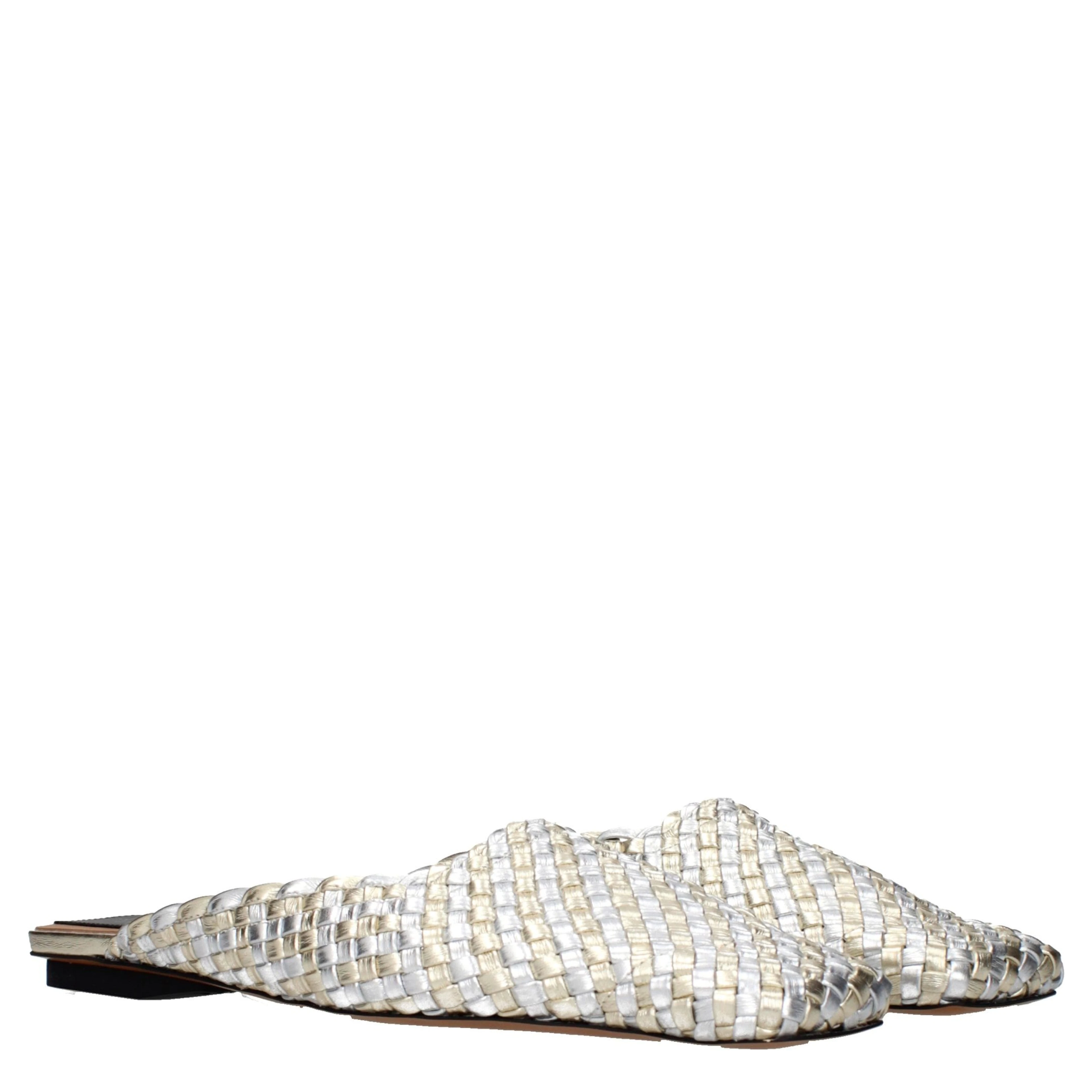 Gray Leather Slippers