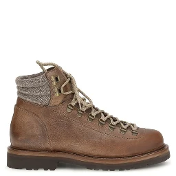 Brown Calf Leather Bos Taurus Lace-Up Boots
