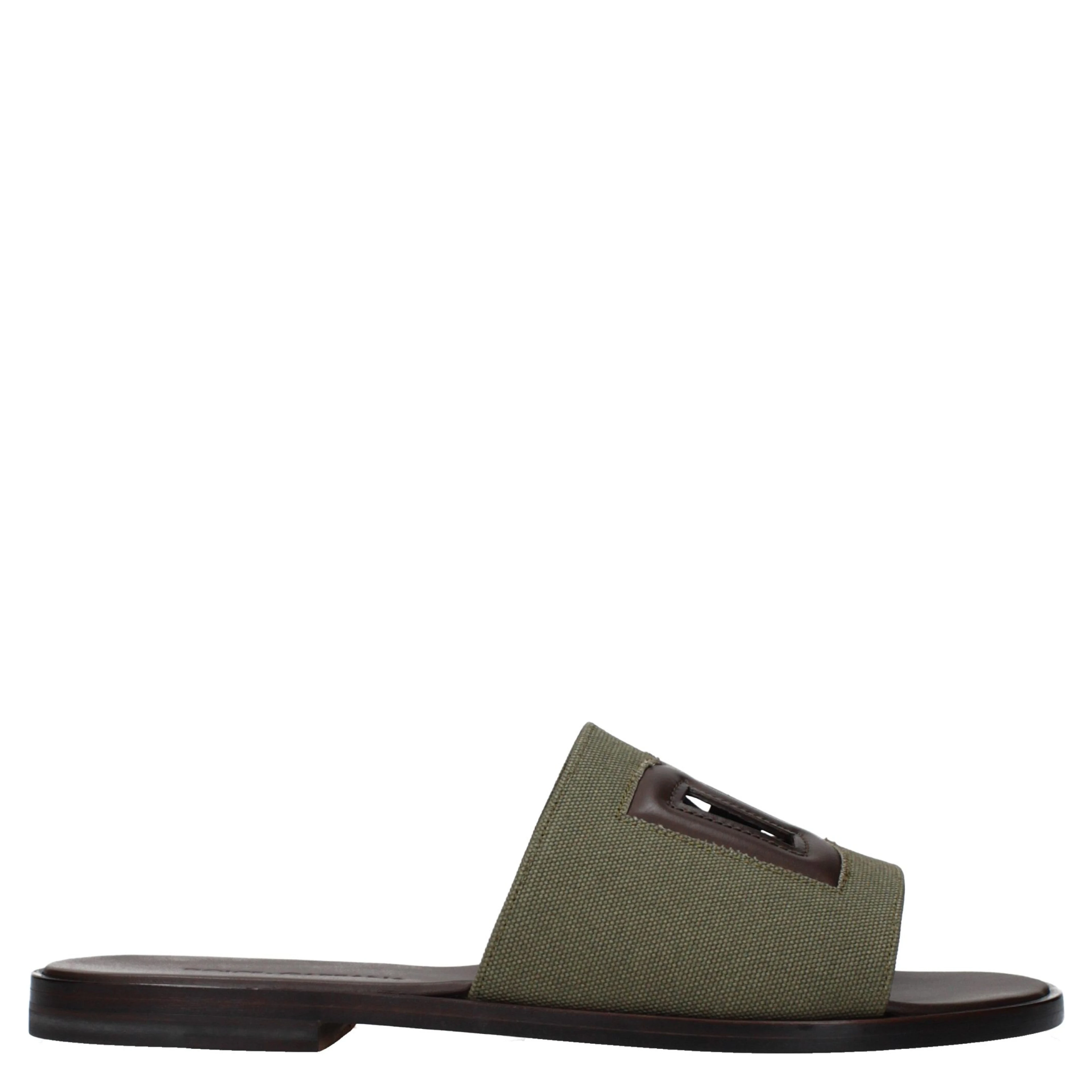 Green Fabric Slippers