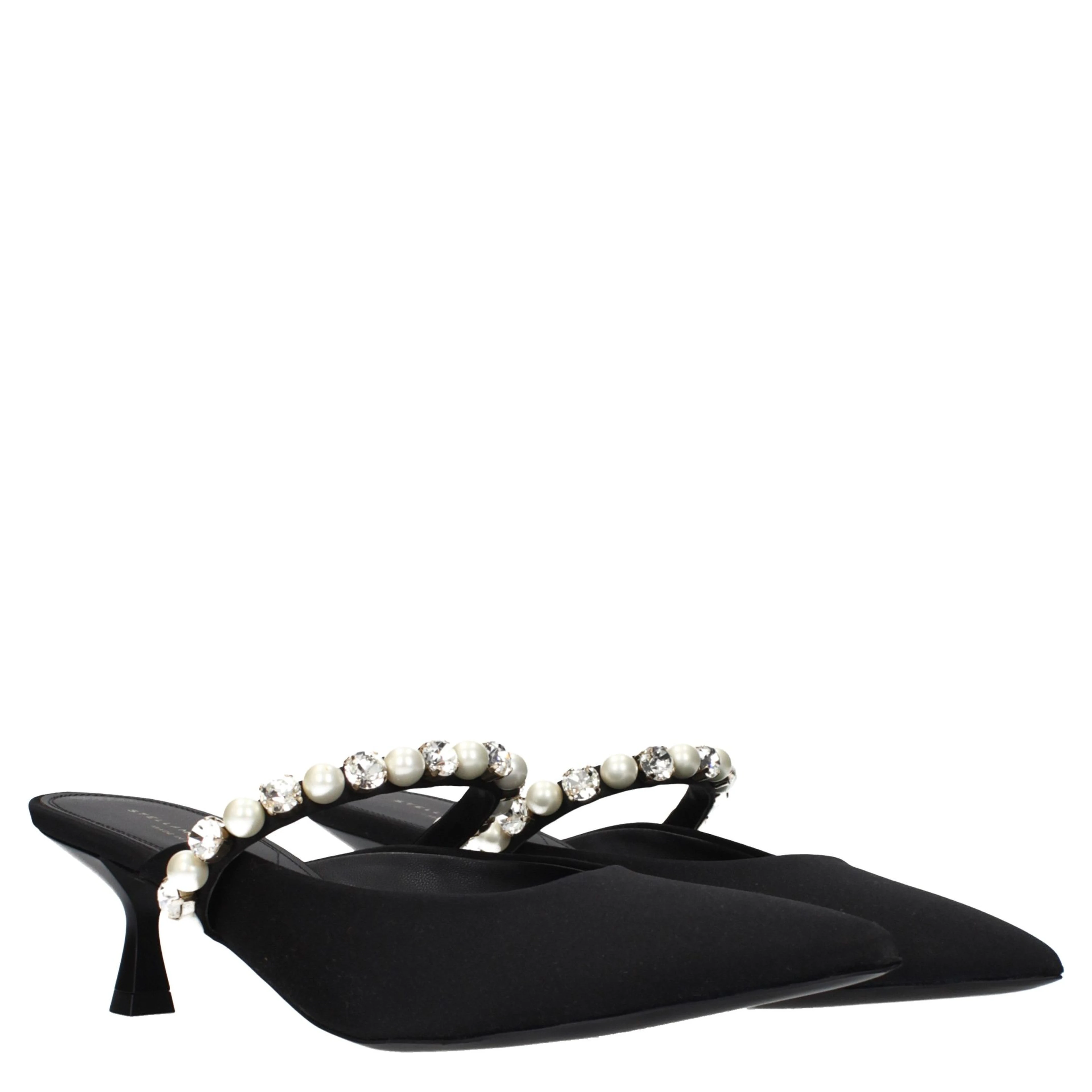 Black Satin Stiletto Heel Sandals