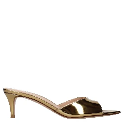 Gold Leather Platform Sandals