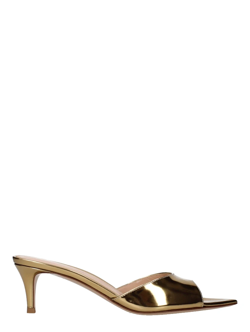 Gold Leather Platform Sandals
