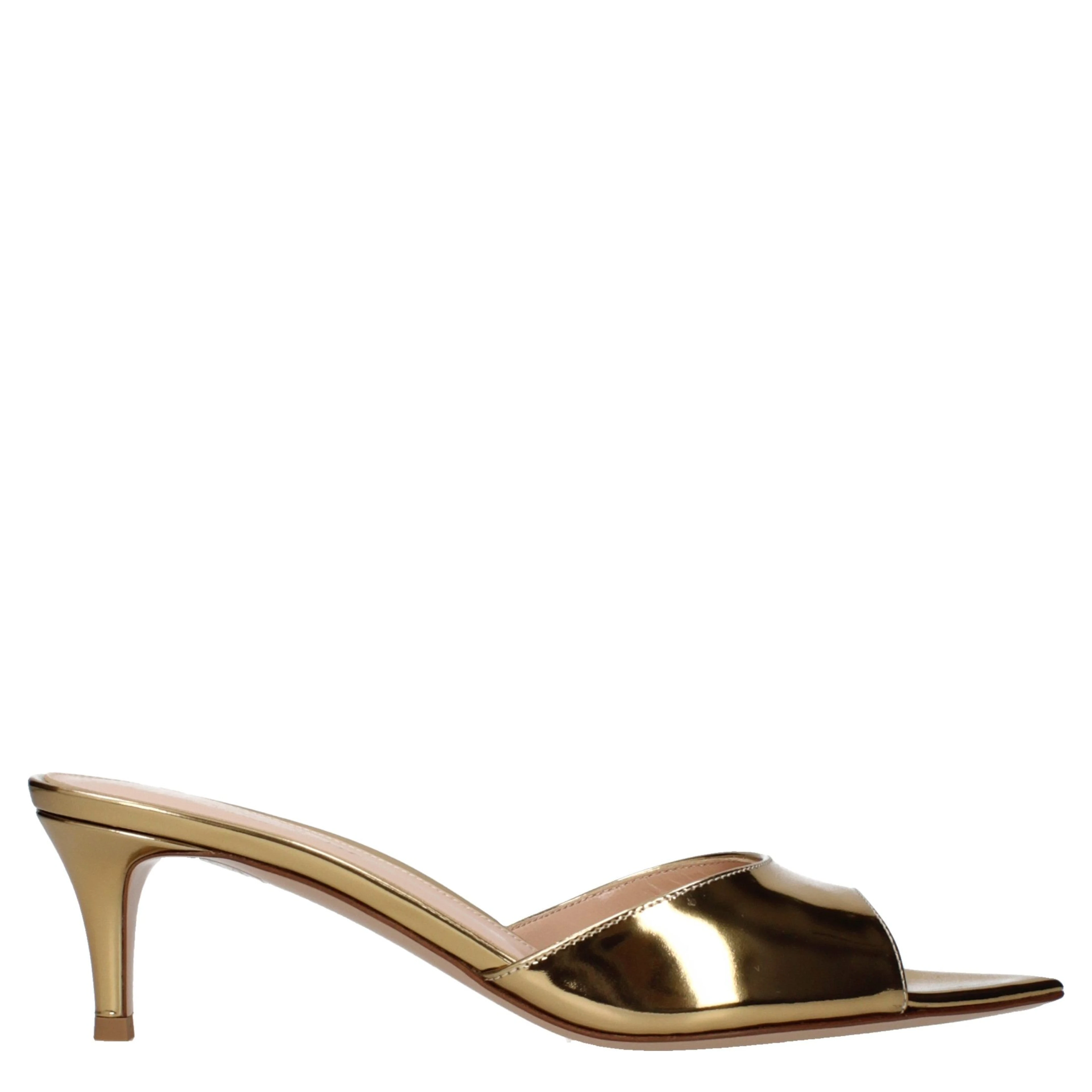 Gold Leather Platform Sandals